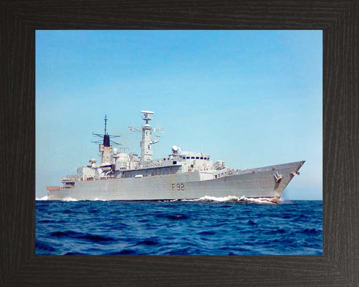HMS Boxer (F92) Royal Navy Type 22 Frigate Low Starboard View Photo Print Wall Art Decor Posters, Prints, & Visual Artwork Hampshire Prints 10 x 8 Black Frame No