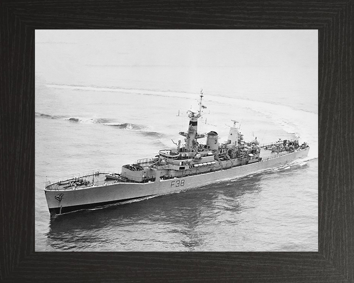 HMS Arethusa (F38) Royal Navy Leander Class Frigate Hard Turn Photo Print Wall Art Decor Posters, Prints, & Visual Artwork Hampshire Prints 10 x 8 Black Frame No