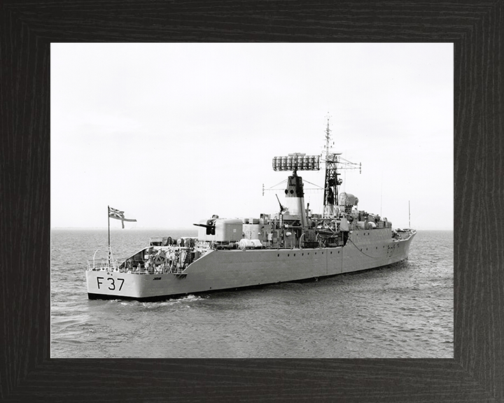 HMS Jaguar (F37) - At Sea 1967 - Royal Navy Leopard Class Frigate Photo Print Wall Art Naval Decor UK Posters, Prints, & Visual Artwork Hampshire Prints 10 x 8 Black Frame No