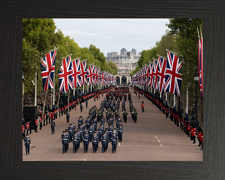 RAF Regiment March down the Mall London Photo Print - Royal Air Force Hampshire Prints 10 x 8 Black Frame No
