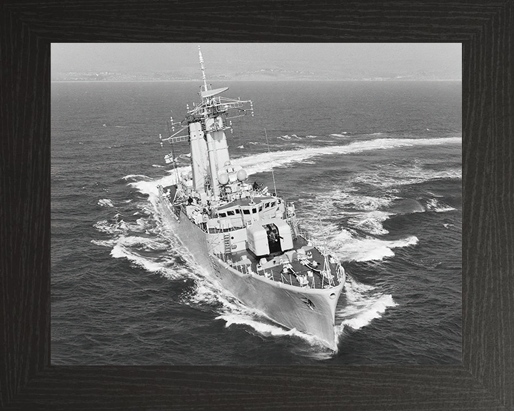 HMS Chichester (F59) Royal Navy Salisbury Class Frigate Hard Turn Photo Print Wall Art Decor Posters, Prints, & Visual Artwork Hampshire Prints 10 x 8 Black Frame No