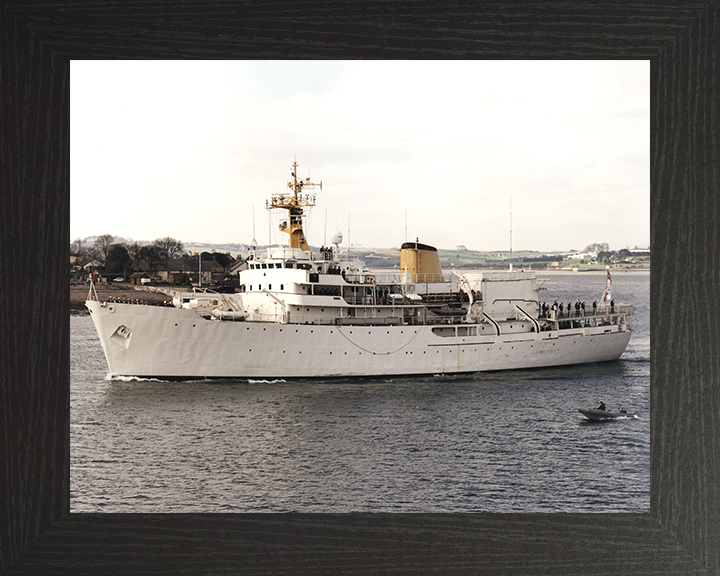 HMS Hecla (A133) Photo Print - Off Devonport - Royal Navy Hecla Class Survey Vessel