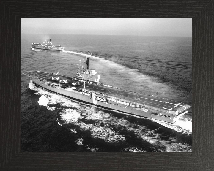 HMS Centaur (R06) Royal Navy Centaur Class Carrier High Port Side View Photo Print Wall Art Decor Posters, Prints, & Visual Artwork Hampshire Prints 10 x 8 Black Frame No