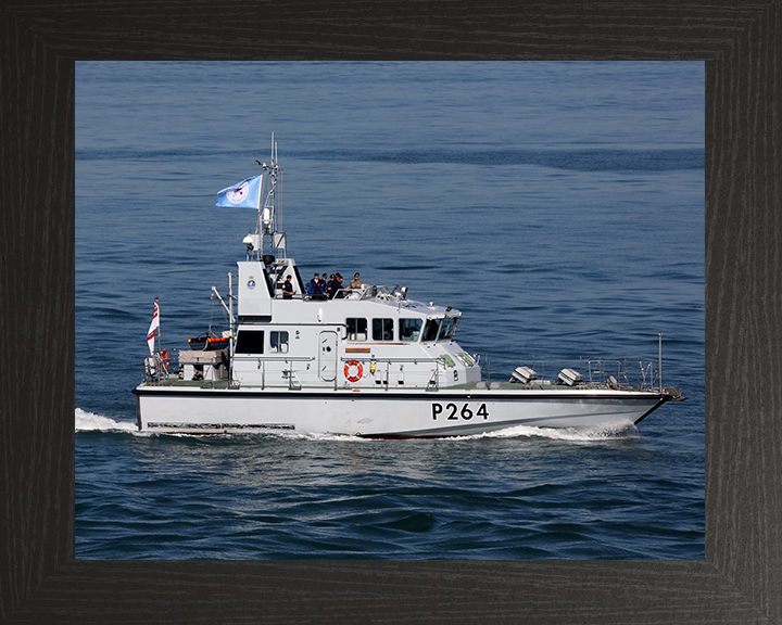 HMS Archer (P264) Photo Print - at sea 2018 - Royal Navy Archer Class P2000 Patrol Vessel Posters, Prints, & Visual Artwork Hampshire Prints 10 x 8 Black Frame No