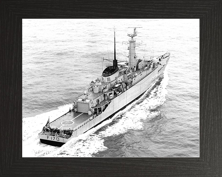 HMS Antelope (F170) Royal Navy Type 21 Frigate At Sea 1975 Photo Print Wall Art Decor Posters, Prints, & Visual Artwork Hampshire Prints 10 x 8 Black Frame No