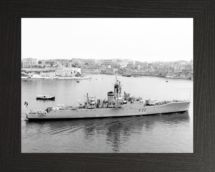 HMS Blackpool (F77) Royal Navy Whitby Class Frigate Valletta Malta Photo Print Wall Art Decor Posters, Prints, & Visual Artwork Hampshire Prints 10 x 8 Black Frame No