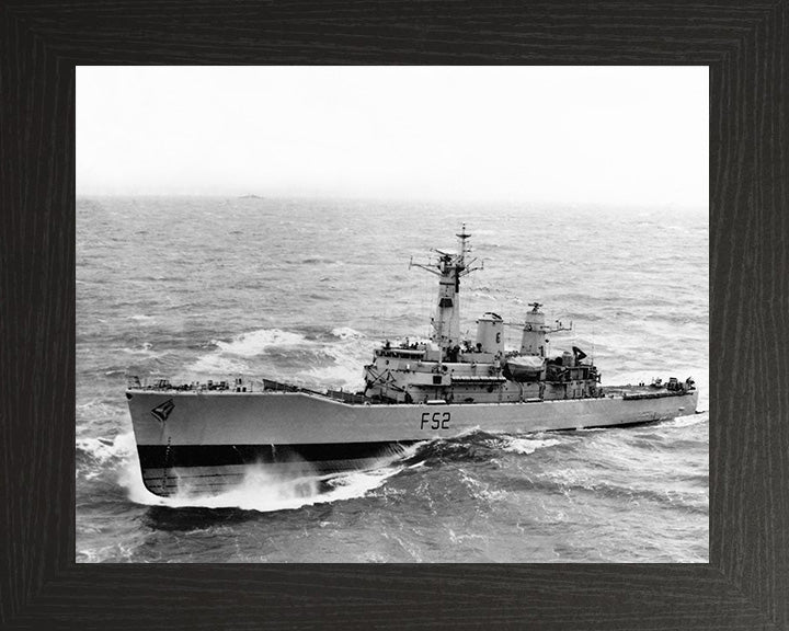 HMS Juno (F52) Photo Print - At Sea - Royal Navy Leander Class Frigate Hampshire Prints 10 x 8 Black Frame No