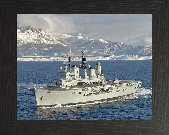 HMS Ark Royal (R07) Royal Navy Invincible Class Aircraft Carrier Norway 2008 Photo Print Wall Art Decor Posters, Prints, & Visual Artwork Hampshire Prints 10 x 8 Black Frame No