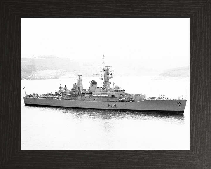 HMS Ajax (F114) Royal Navy Leander Class Frigate Photo Print Warship Wall Art Posters, Prints, & Visual Artwork Hampshire Prints 10 x 8 Black Frame No
