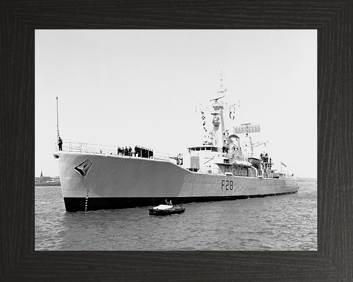HMS Cleopatra (F28) Royal Navy Leander Class Frigate Entering Harbour Photo Print Wall Art Decor Posters, Prints, & Visual Artwork Hampshire Prints 10 x 8 Black Frame No