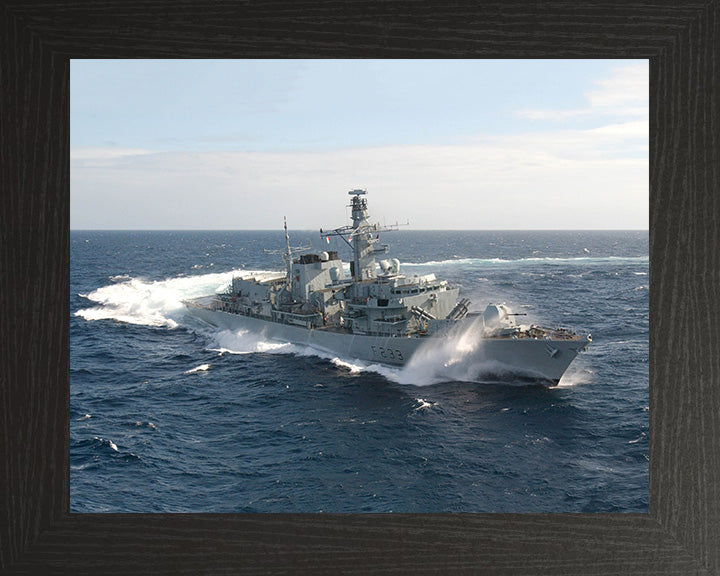 HMS Marlborough (F233) Photo Print - Turning To Port - Royal Navy Type 23 Frigate Hampshire Prints 10 x 8 Black Frame No