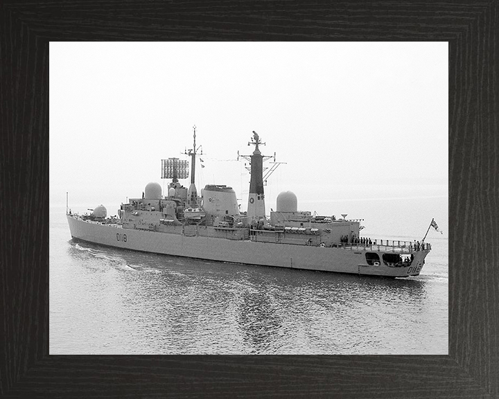 HMS Coventry (D118) Royal Navy Type 42 Destroyer Black and White Photo Print Wall Art Decor Posters, Prints, & Visual Artwork Hampshire Prints 10 x 8 Black Frame No