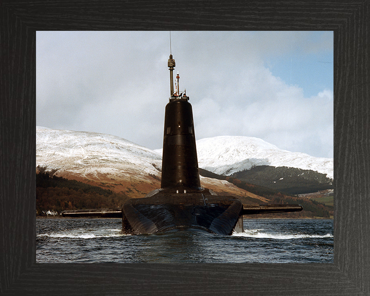 HMS Vanguard (S28) Photo Print - Loch Long 1997 - Royal Navy Vanguard Class Submarine Hampshire Prints 10 x 8 Black Frame No