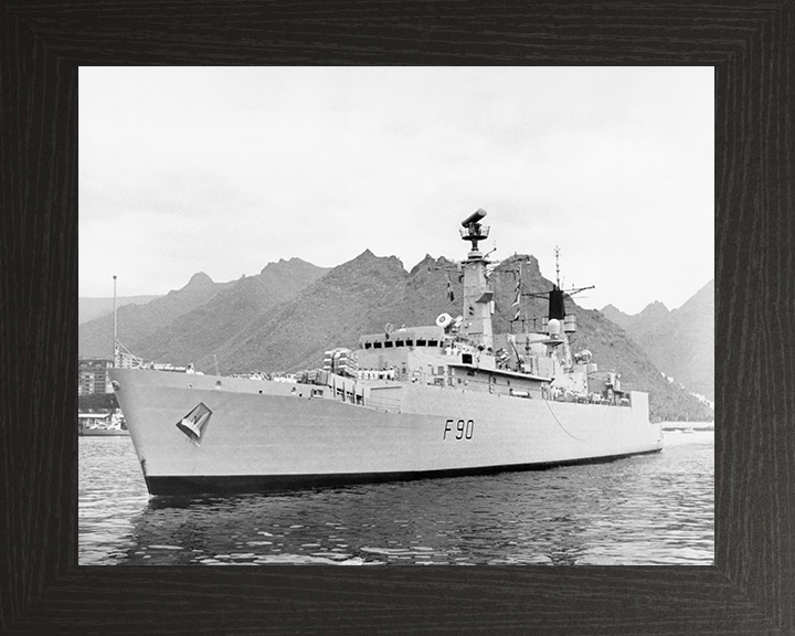 HMS Brilliant (F90) Royal Navy Type 22 Frigate Low Port Bow View Photo Print Wall Art Decor Posters, Prints, & Visual Artwork Hampshire Prints 10 x 8 Black Frame No