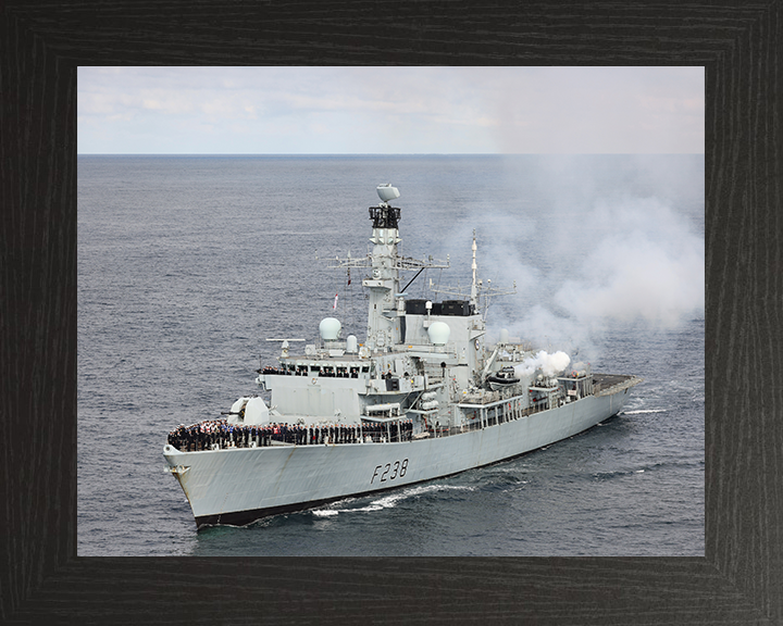 HMS Northumberland (F238) Photo Print - Entering Port - Royal Navy Type 23 Frigate Hampshire Prints 10 x 8 Black Frame No