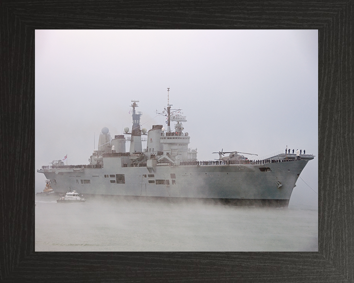 HMS Ark Royal (R07) Royal Navy Invincible Class Aircraft Carrier Paying Off Photo Print Wall Art Decor Posters, Prints, & Visual Artwork Hampshire Prints 10 x 8 Black Frame No