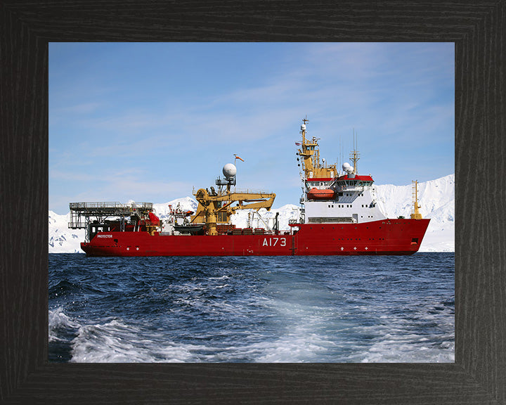 HMS Protector (A173) Photo Print - Starboard Beam - Royal Navy Ice Patrol Vessel Hampshire Prints 10 x 8 Black Frame No
