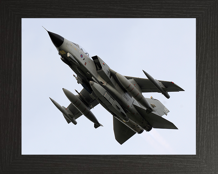 RAF Tornado GR4 Jet During Takeoff Photo Print - Royal Air Force Aircraft Posters, Prints, & Visual Artwork Hampshire Prints 10 x 8 Black Frame No