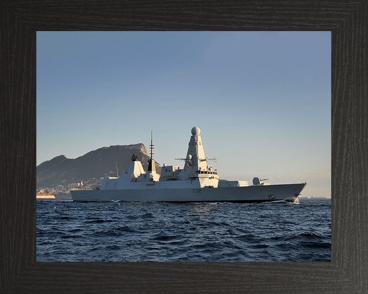 HMS Daring (D32) Photo Print - Off Gibraltar 2012 - Royal Navy Type 45 Destroyer Posters, Prints, & Visual Artwork Hampshire Prints 10 x 8 Black Frame No