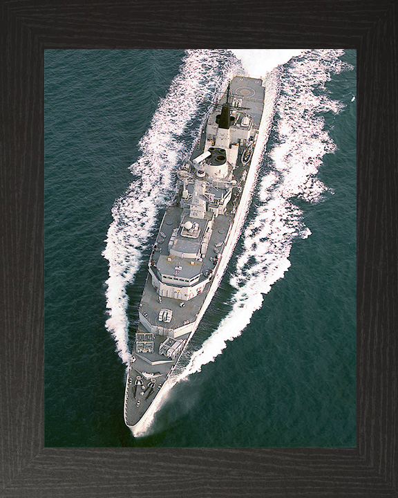 HMS Broadsword (F88) Royal Navy Type 22 Frigate From Above Photo Print Wall Art Decor Posters, Prints, & Visual Artwork Hampshire Prints 10 x 8 Black Frame No