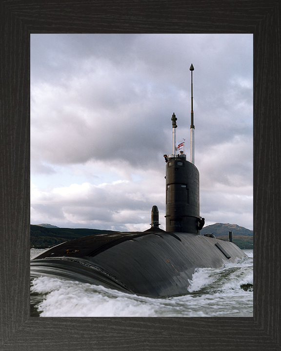 HMS Turbulent (S87) Photo Print - Clyde 1992 - Royal Navy Trafalgar Class Submarine Hampshire Prints 10 x 8 Black Frame No