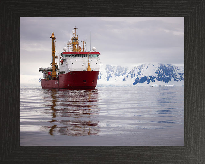 HMS Protector (A173) Photo Print - Starboard Bow - Royal Navy Ice Patrol Vessel Hampshire Prints 10 x 8 Black Frame No