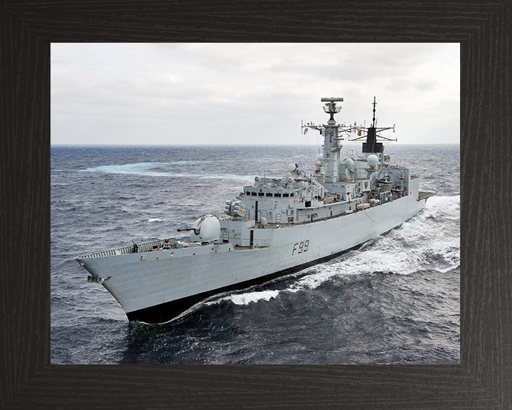 HMS Cornwall (F99) Royal Navy type 22 Frigate Making Turns Photo Print Wall Art Decor Posters, Prints, & Visual Artwork Hampshire Prints 10 x 8 Black Frame No
