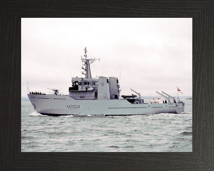 HMS Carron (M2004) Royal Navy River Class Minesweeper Port Side View Photo Print Wall Art Decor Posters, Prints, & Visual Artwork Hampshire Prints 10 x 8 Black Frame No