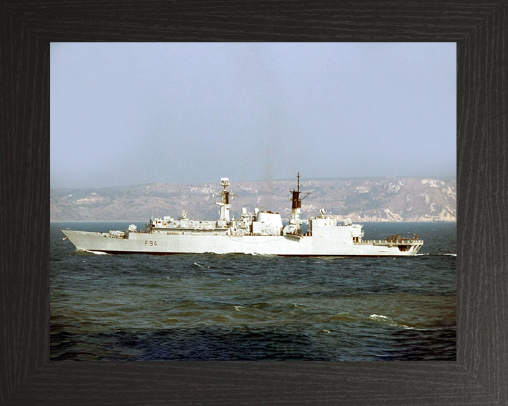 HMS Brave (F94) Royal Navy Type 22 Frigate Port Beam View Photo Print Wall Art Decor Posters, Prints, & Visual Artwork Hampshire Prints 10 x 8 Black Frame No