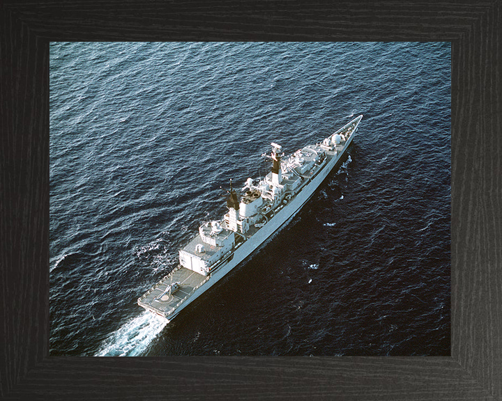 HMS Cumberland (F85) Royal Navy Type 22 Frigate At Sea 1991 Photo Print Wall Art Decor Posters, Prints, & Visual Artwork Hampshire Prints 10 x 8 Black Frame No