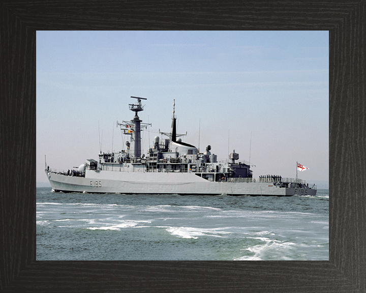 HMS Avenger (F185) Royal Navy Type 21 Frigate Leaving Harbour Photo Print Wall Art Decor Posters, Prints, & Visual Artwork Hampshire Prints 10 x 8 Black Frame No