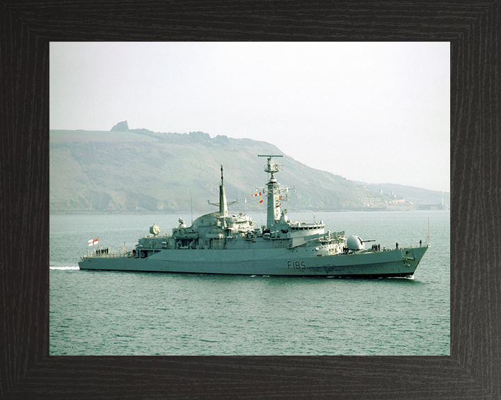 HMS Avenger (F185) Royal Navy Type 21 Frigate High Starboard Side View Photo Print Wall Art Decor Posters, Prints, & Visual Artwork Hampshire Prints 10 x 8 Black Frame No