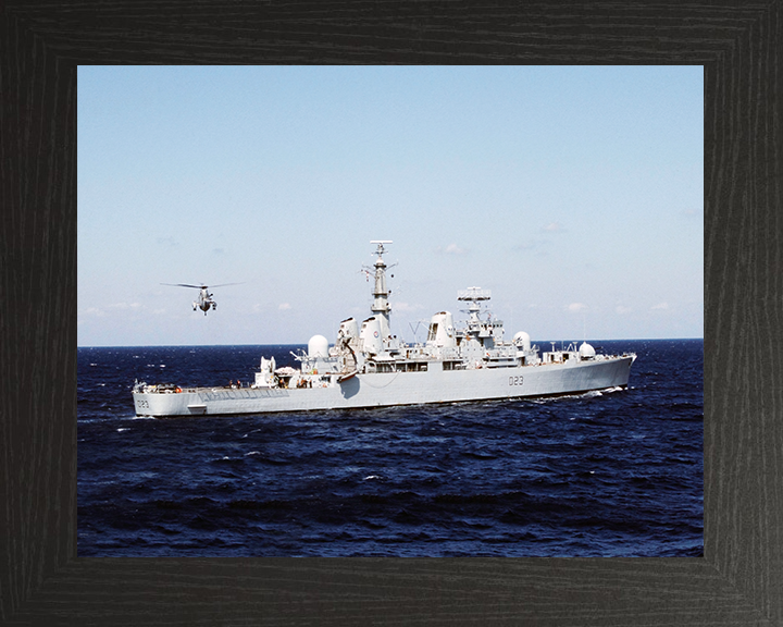HMS Bristol (D23) Royal Navy Type 82 Destroyer With Helicopter Photo Print Wall Art Decor Posters, Prints, & Visual Artwork Hampshire Prints 10 x 8 Black Frame No