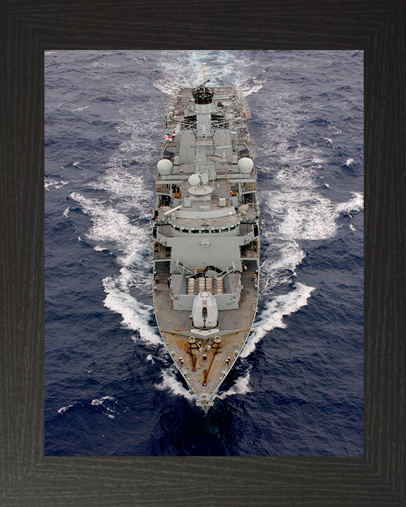 HMS Iron Duke (F234) Photo Print - Atlantic 2006 - Royal Navy Type 23 Frigate Hampshire Prints 10 x 8 Black Frame No