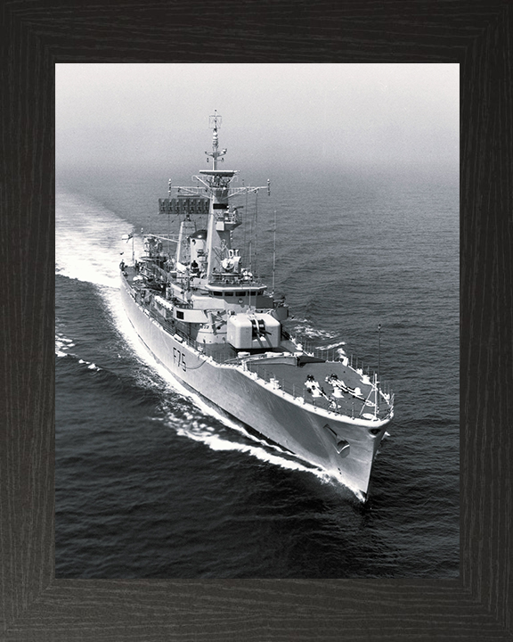 HMS Charybdis (F75) Photo Print - At sea 1976 - Royal Navy Leander Class Frigate Hampshire Prints 10 x 8 Black Frame No