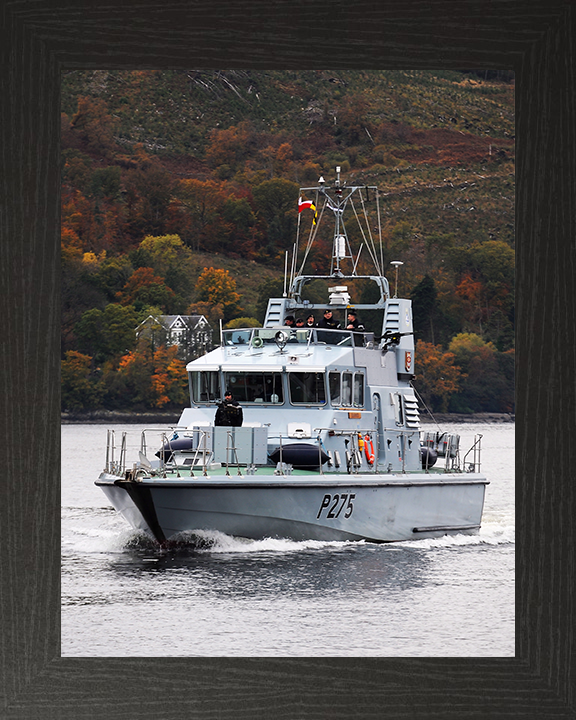 HMS Raider (P275) Photo Print - At Sea 2012 - Royal Navy Archer Class P2000 Patrol Vessel Hampshire Prints 10 x 8 Black Frame No