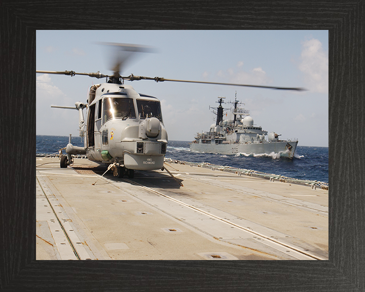 HMS Cardiff (D108) Photo Print - From HMS Richmond 2004 - Royal Navy Type 42 Destroyer Posters, Prints, & Visual Artwork Hampshire Prints 10 x 8 Black Frame No