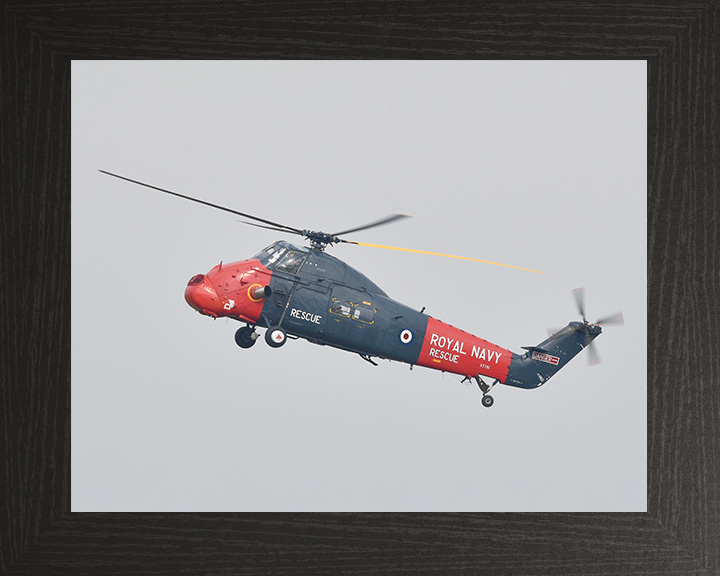 Westland Wessex HU5 Rescue Helicopter in Flight 2021 Photo Print - Royal Navy Aircraft Posters, Prints, & Visual Artwork Hampshire Prints 10 x 8 Black Frame No