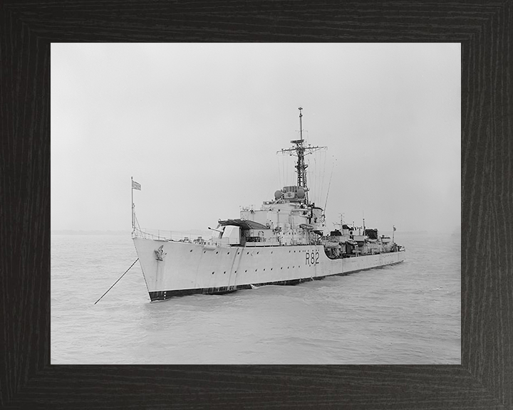 HMS Creole (R82) Royal Navy C Class Destroyer At Anchor Photo Print Wall Art Decor Posters, Prints, & Visual Artwork Hampshire Prints 10 x 8 Black Frame No