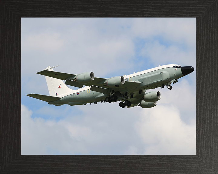 RAF Rivet Joint RC-135W Photo Print - Royal Air Force Aircraft Hampshire Prints 10 x 8 Black Frame No