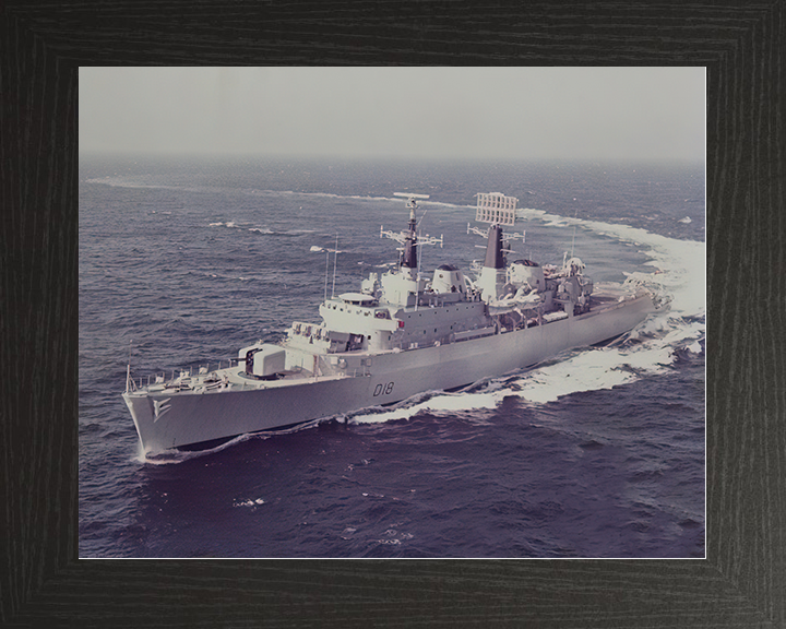 HMS Antrim (D18) Royal Navy County Class Destroyer Hard Turn Photo Print Wall Art Decor Posters, Prints, & Visual Artwork Hampshire Prints 10 x 8 Black Frame No