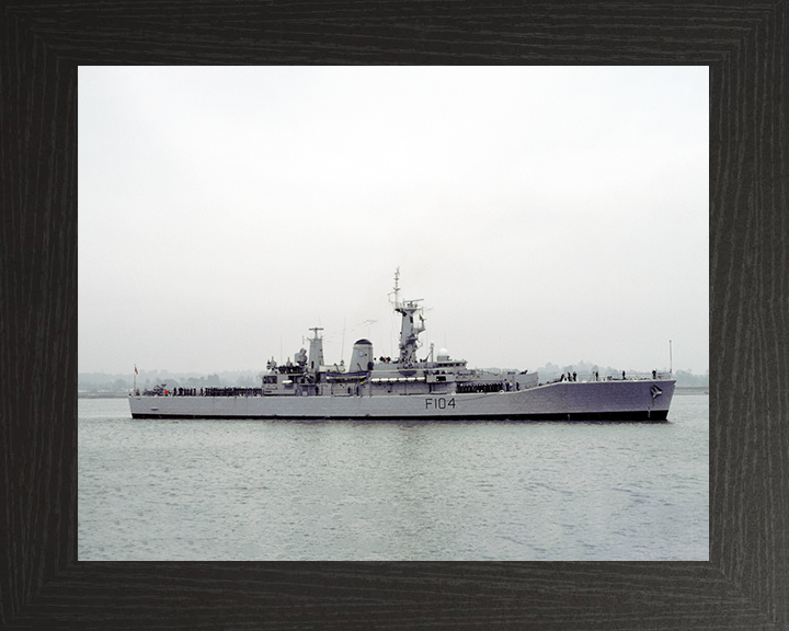 HMS Dido (F104) Royal Navy Leander Class Frigate Low Starboard Beam View Photo Print Wall Art Decor Posters, Prints, & Visual Artwork Hampshire Prints 10 x 8 Black Frame No