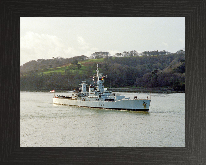 HMS Arethusa (F38) Royal Navy Leander Class Frigate Plymouth Sound Photo Print Wall Art Decor Posters, Prints, & Visual Artwork Hampshire Prints 10 x 8 Black Frame No