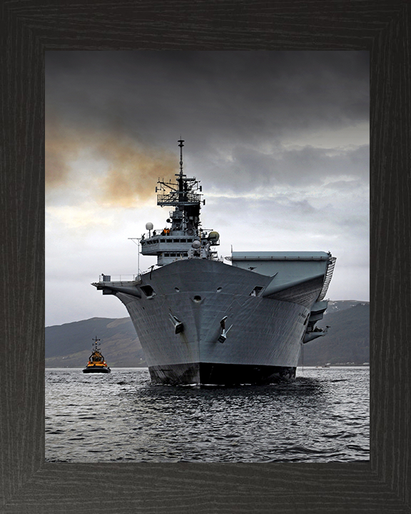 HMS Illustrious (R06) Photo Print - Loch Long 2012 - Royal Navy Invincible Class Aircraft Carrier Hampshire Prints 10 x 8 Black Frame No