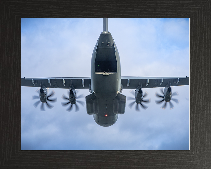 RAF Atlas A400M taking Fly Over Royal Air Force Aircraft Photo Print Wall Art Aviation Decor UK Posters, Prints, & Visual Artwork Hampshire Prints 10 x 8 Black Frame No