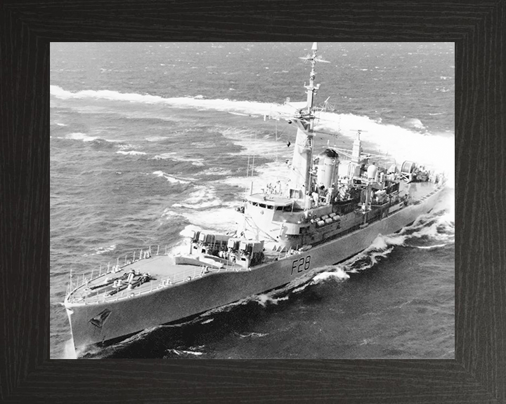 HMS Cleopatra (F28) Royal Navy Leander Class Frigate Starboard Turn Photo Print Wall Art Decor Posters, Prints, & Visual Artwork Hampshire Prints 10 x 8 Black Frame No