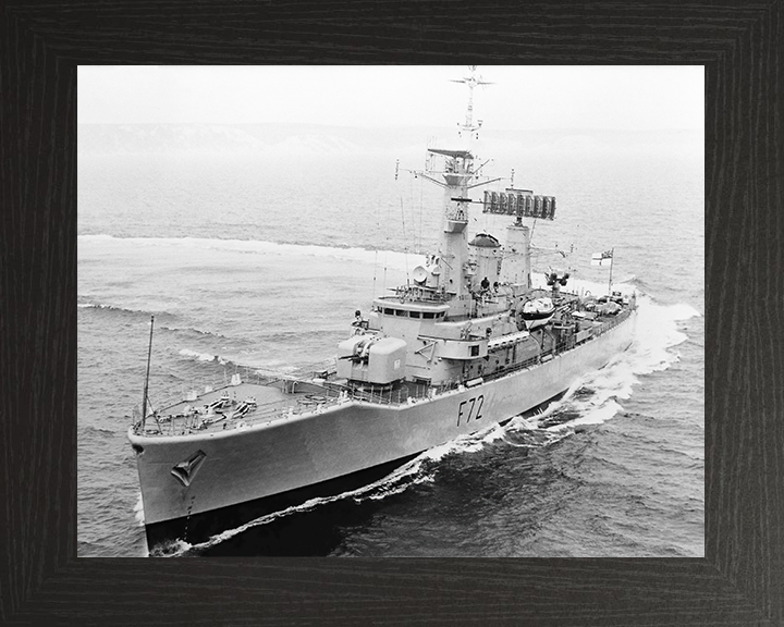 HMS Ariadne (F72) Royal Navy Leander Class Frigate Hard Turn Photo Print Wall Art Decor Posters, Prints, & Visual Artwork Hampshire Prints 10 x 8 Black Frame No