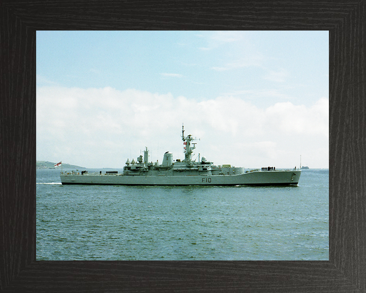 HMS Aurora (F10) Royal Navy Leander Class Frigate Starboard Beam View Photo Print Wall Art Decor Posters, Prints, & Visual Artwork Hampshire Prints 10 x 8 Black Frame No