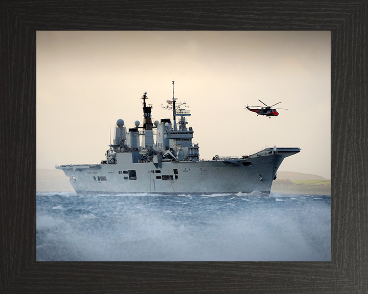 HMS Ark Royal (R07) Royal Navy Invincible Class Aircraft Carrier Off Scotland 2010 Photo Print Wall Art Decor Posters, Prints, & Visual Artwork Hampshire Prints 10 x 8 Black Frame No