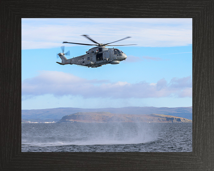 Merlin Helicopter Hovering above the sea Photo Print - Royal Navy Aircraft